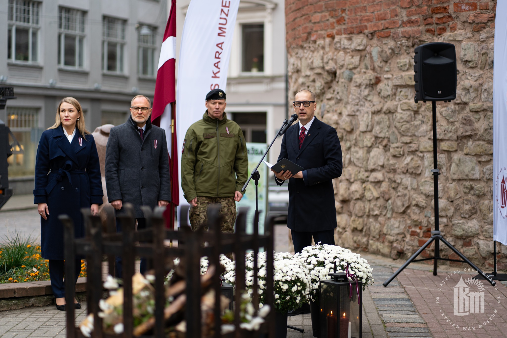 Brīvības cīnītāju piemiņas ugunskura iedegšana 2024. gada 8. novembrī 