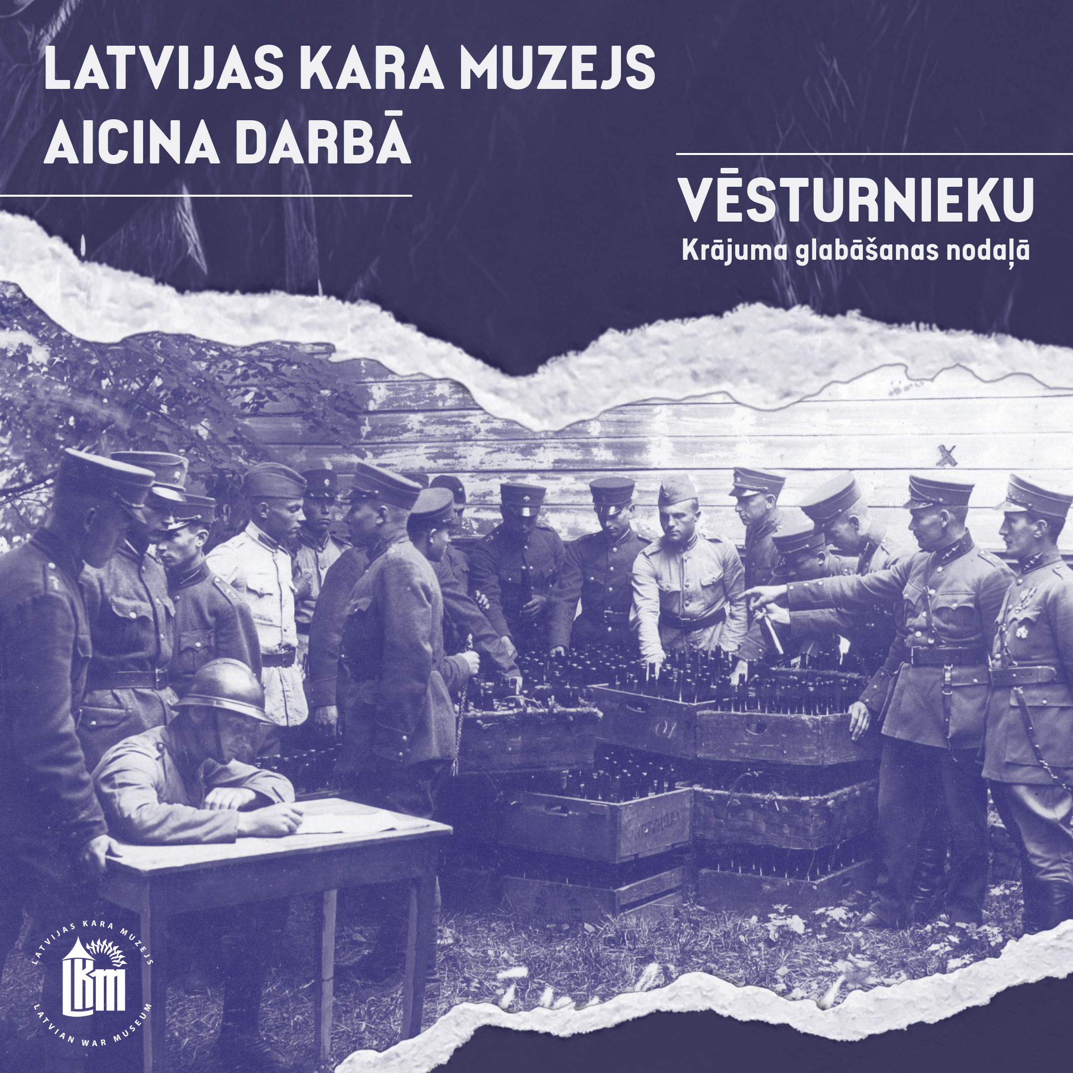 Latvijas Kara muzejs aicina darbā Krājuma glabāšanas nodaļā